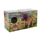 Dinosaurus na batérie Triceratops hnedý
